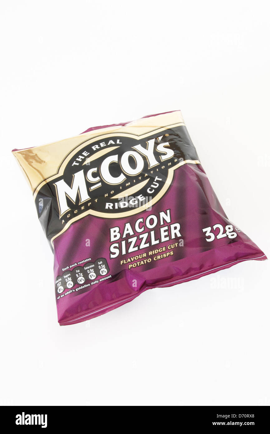 Packet of McCoy's Crisps on a White Background Stock Photo