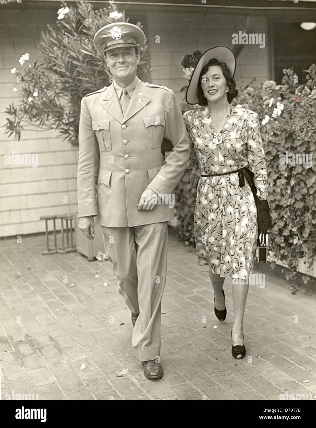 Captain and Mary Sanford in Palm Beach. 1942.  Bert Morgan Photo. Stock Photo