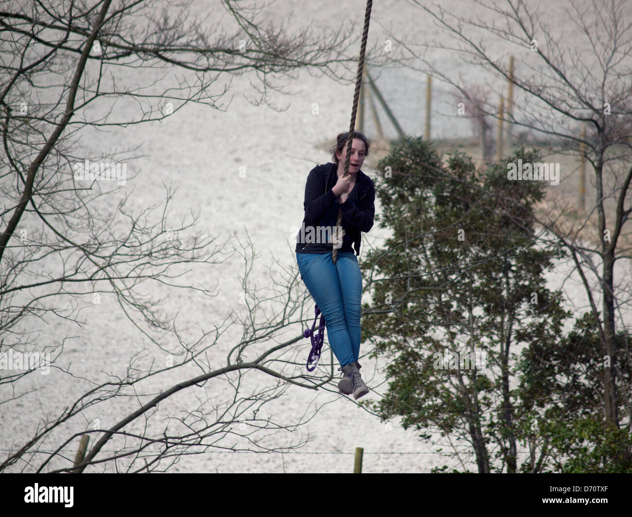 Swinging on a tree rope hires stock photography and images Alamy
