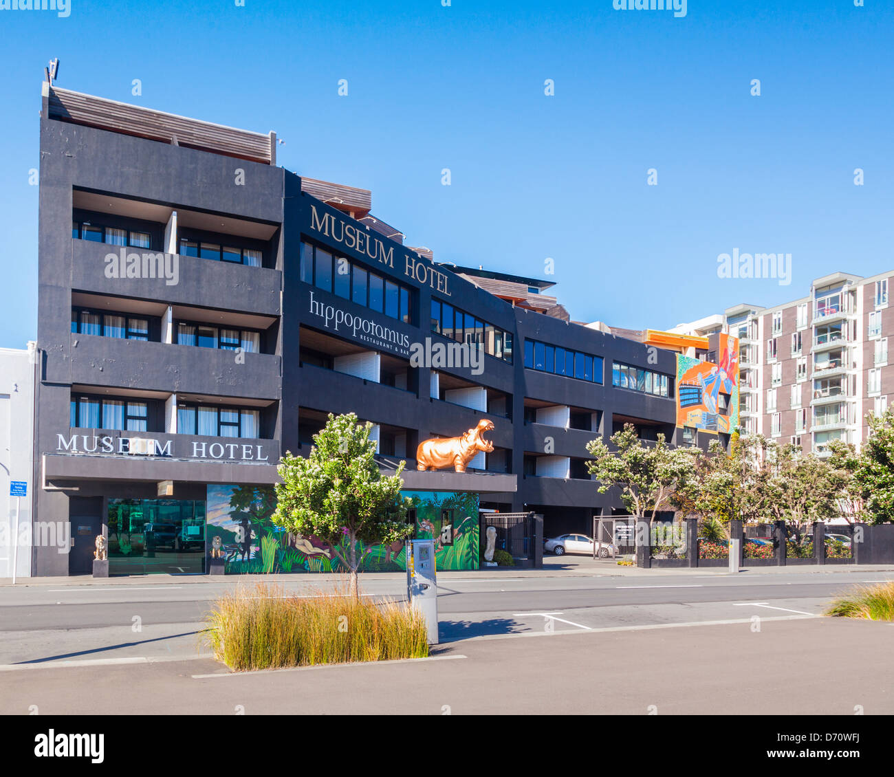 Museum Hotel and Hippopotamus Restaurant, Wellington, New Zealand. Stock Photo