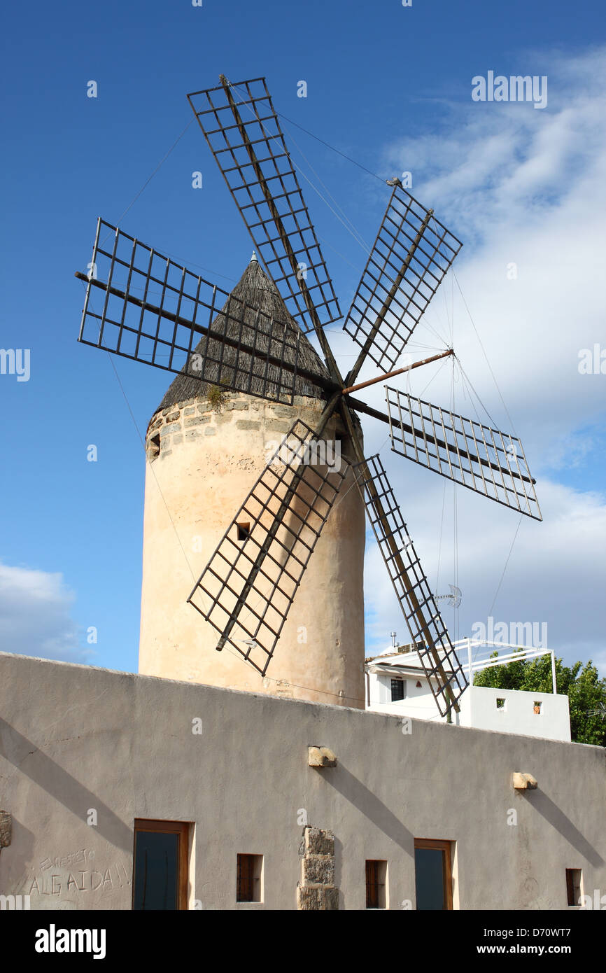 Traditional spanish windmill in Mallorca, Spain Stock Photo Alamy