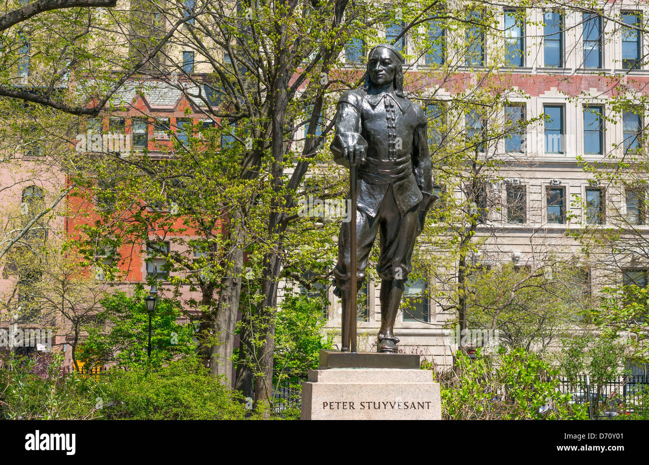 Peter Gerard Stuyvesant statue in Stuyvesant Square in New York City