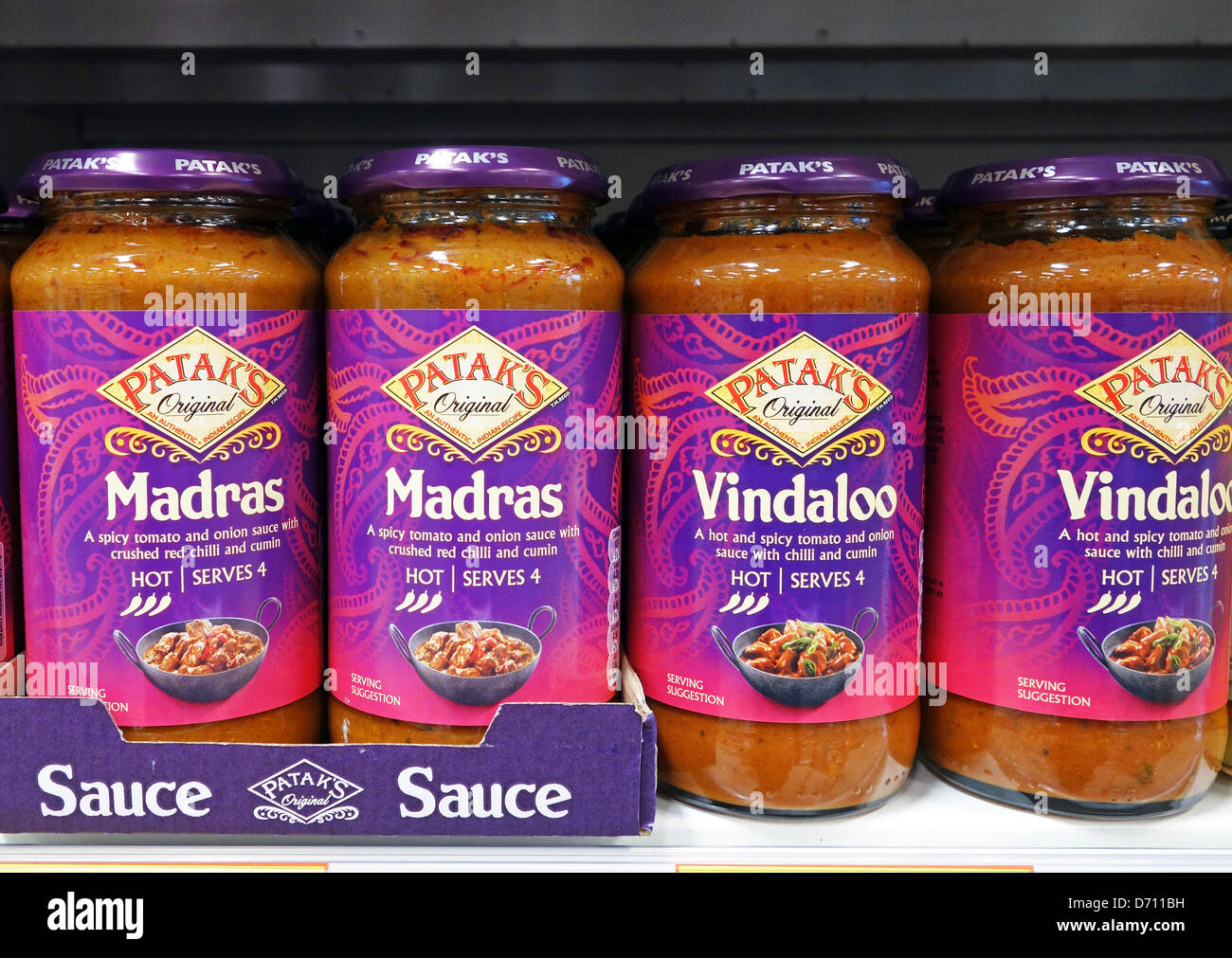 Jars of Pataks curry sauce Stock Photo - Alamy