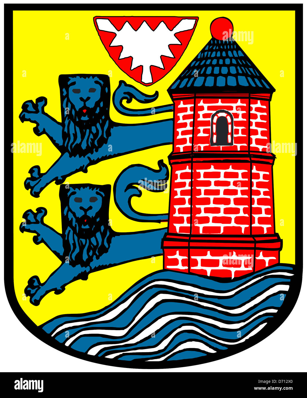 Coat of arms of the German city Flensburg in SchleswigHolstein Stock