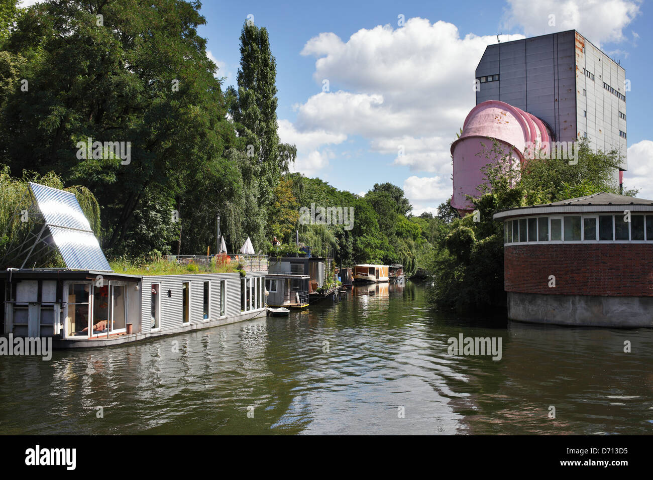 Berlin, Germany, houseboats in Berlin Tiergarten and the current