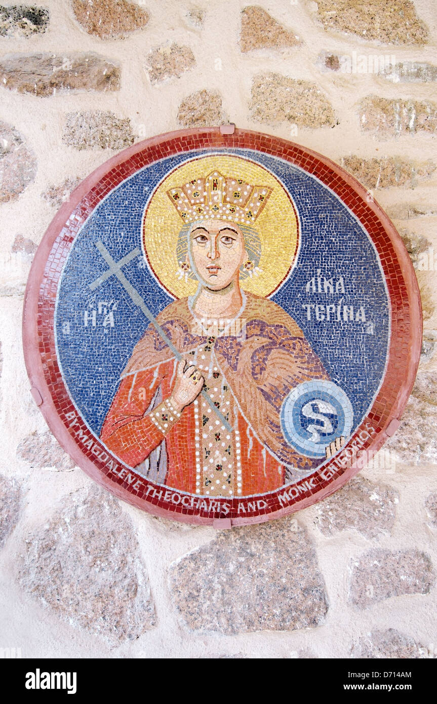 Mosaic icon Saint Catherine, Saint Catherine's Monastery (Saint Catherine Area), Sinai Peninsula, Egypt Stock Photo