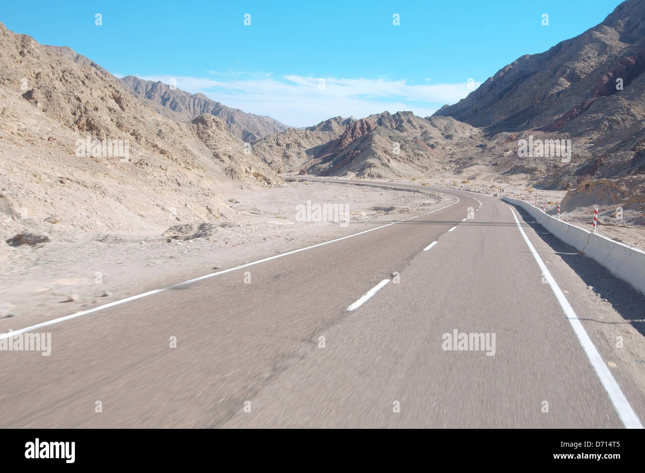 roadway Sharm el-Sheikh to Dahab, Sinai Peninsula, Egypt Stock Photo