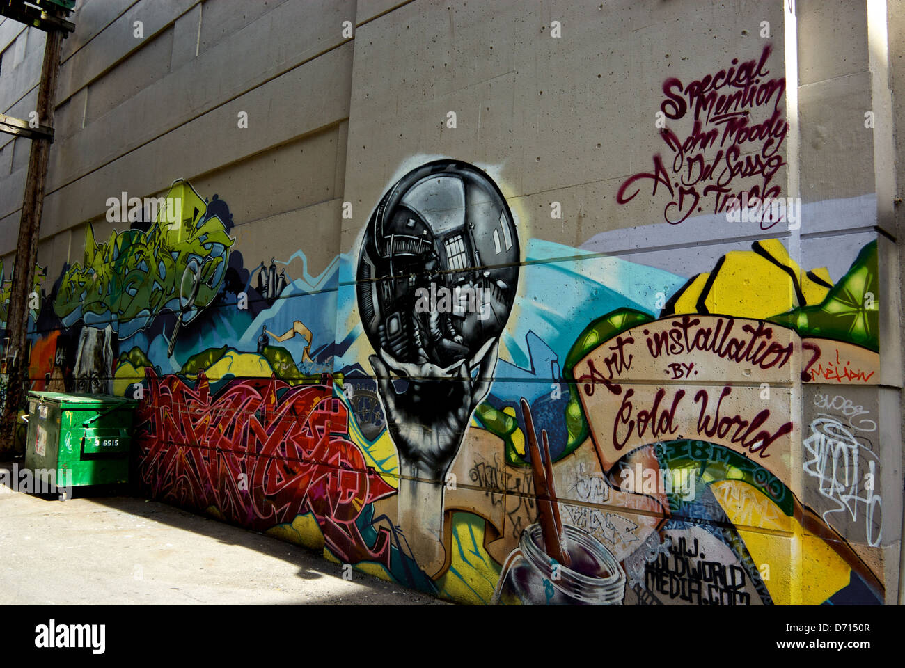 Graffiti art downtown Vancouver lane Stock Photo Alamy