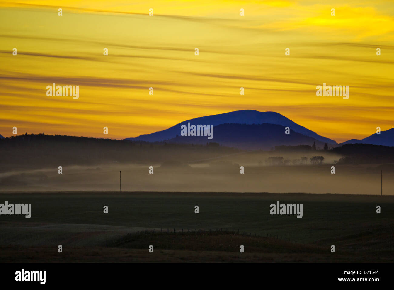 Canada, Alberta, Sunset over mountains Stock Photo - Alamy