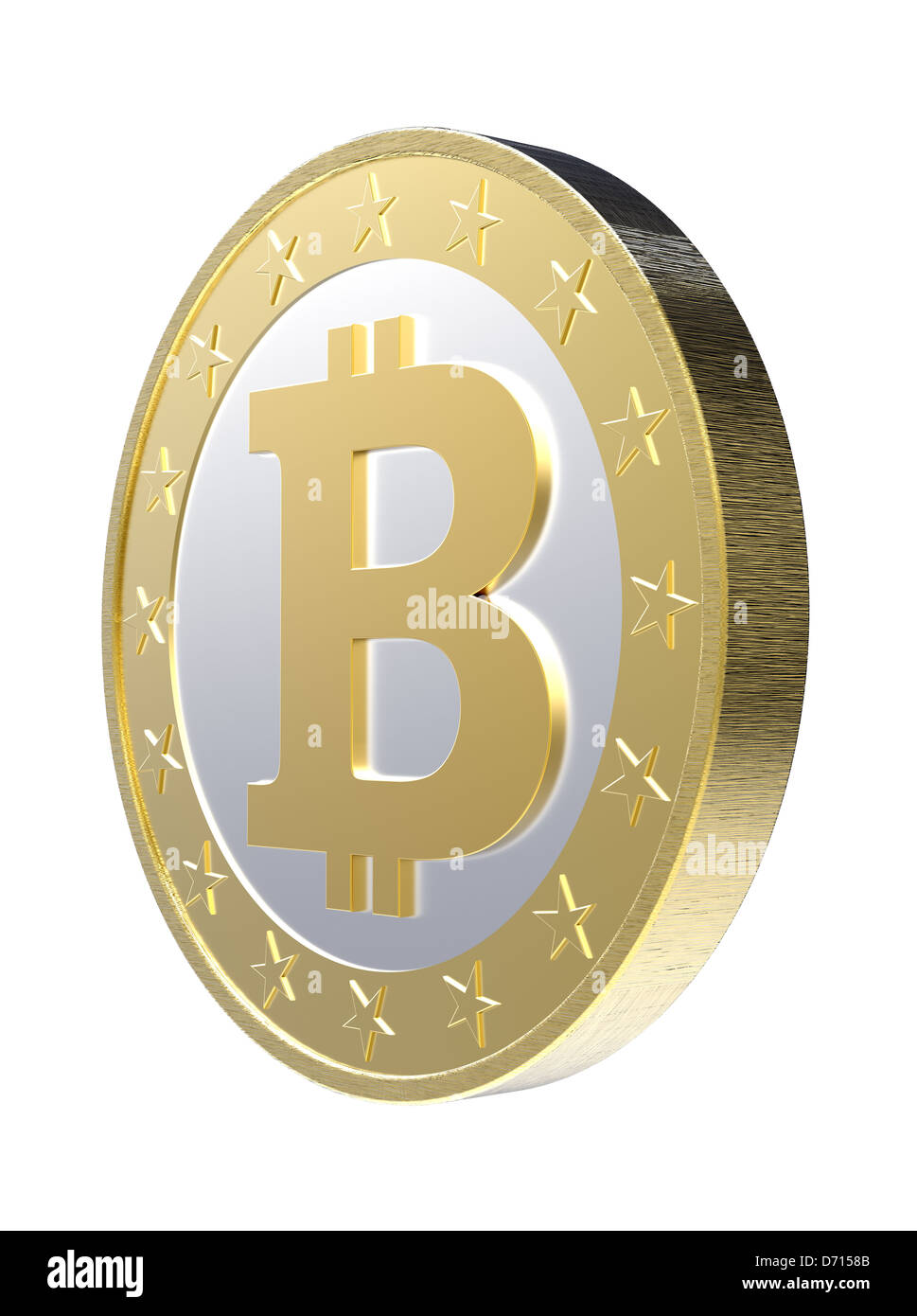 Bitcoin isolated on white. Computer generated 3D photo rendering Stock ...