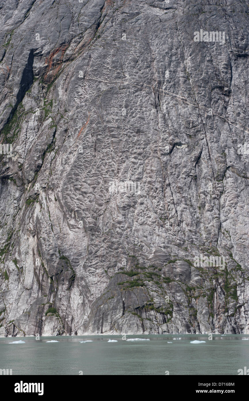 Fjord wall near Dawes Glacier chatter marks series marks made by