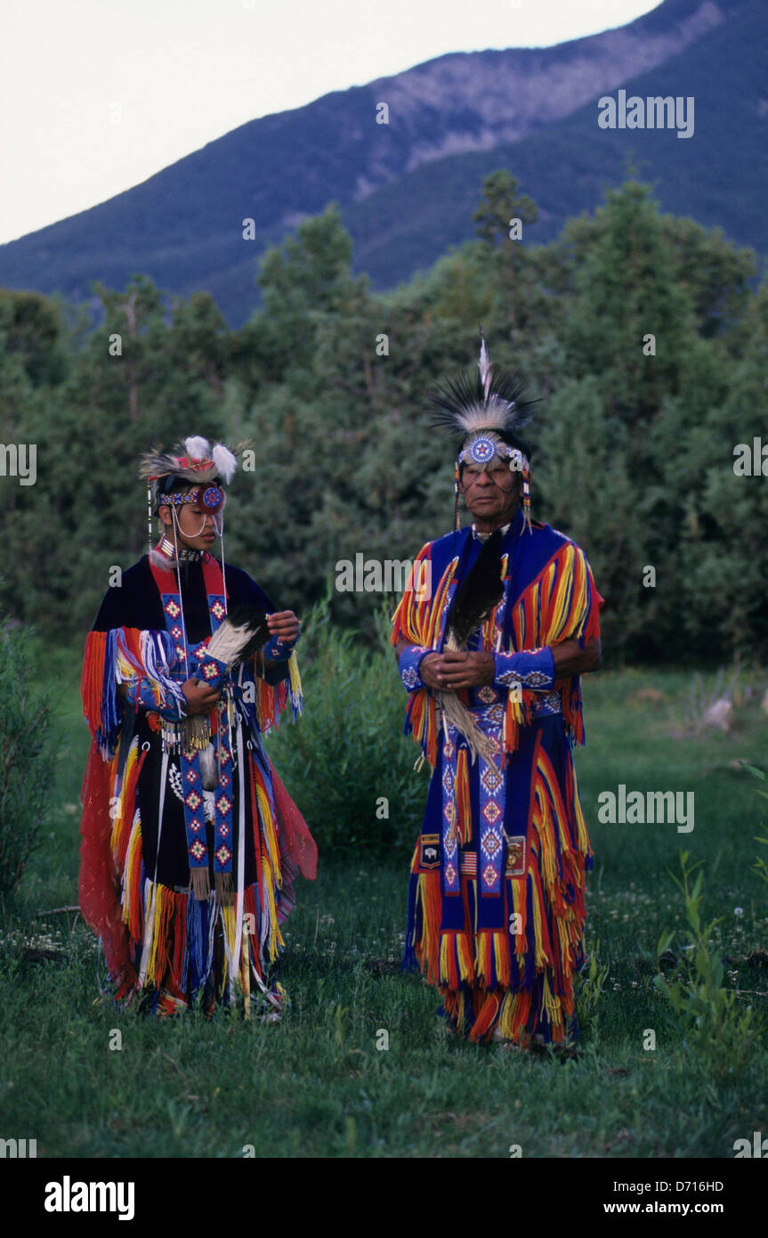 Usa, New Mexico, Near Taos Jimmy Morningtalk'S Ranch, Pueblo Indians, Dancers Stock Photo