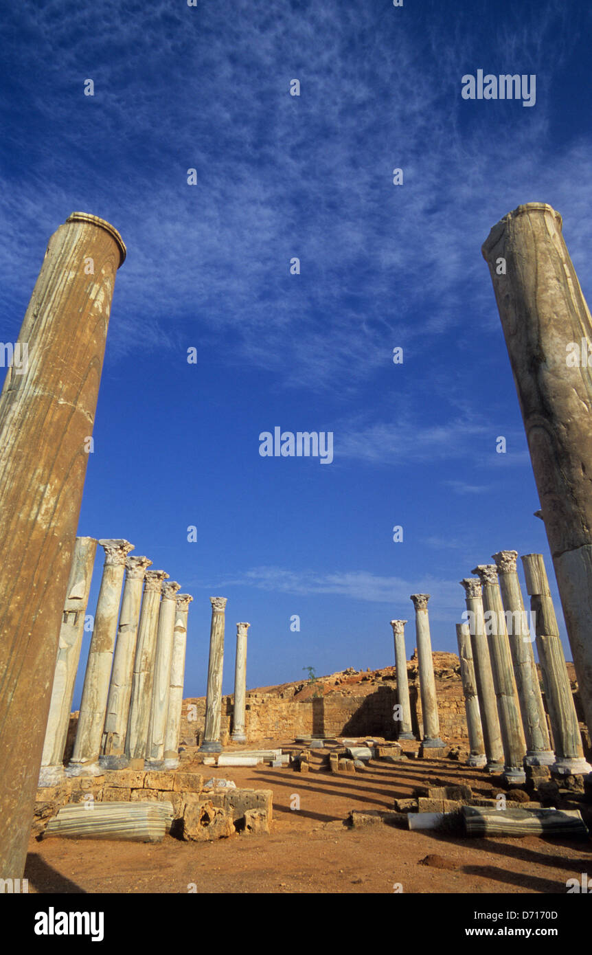 Libya, Near Benghazi, Soussa, Apollonia, Eastern Church, Corinthian Capitals Stock Photo