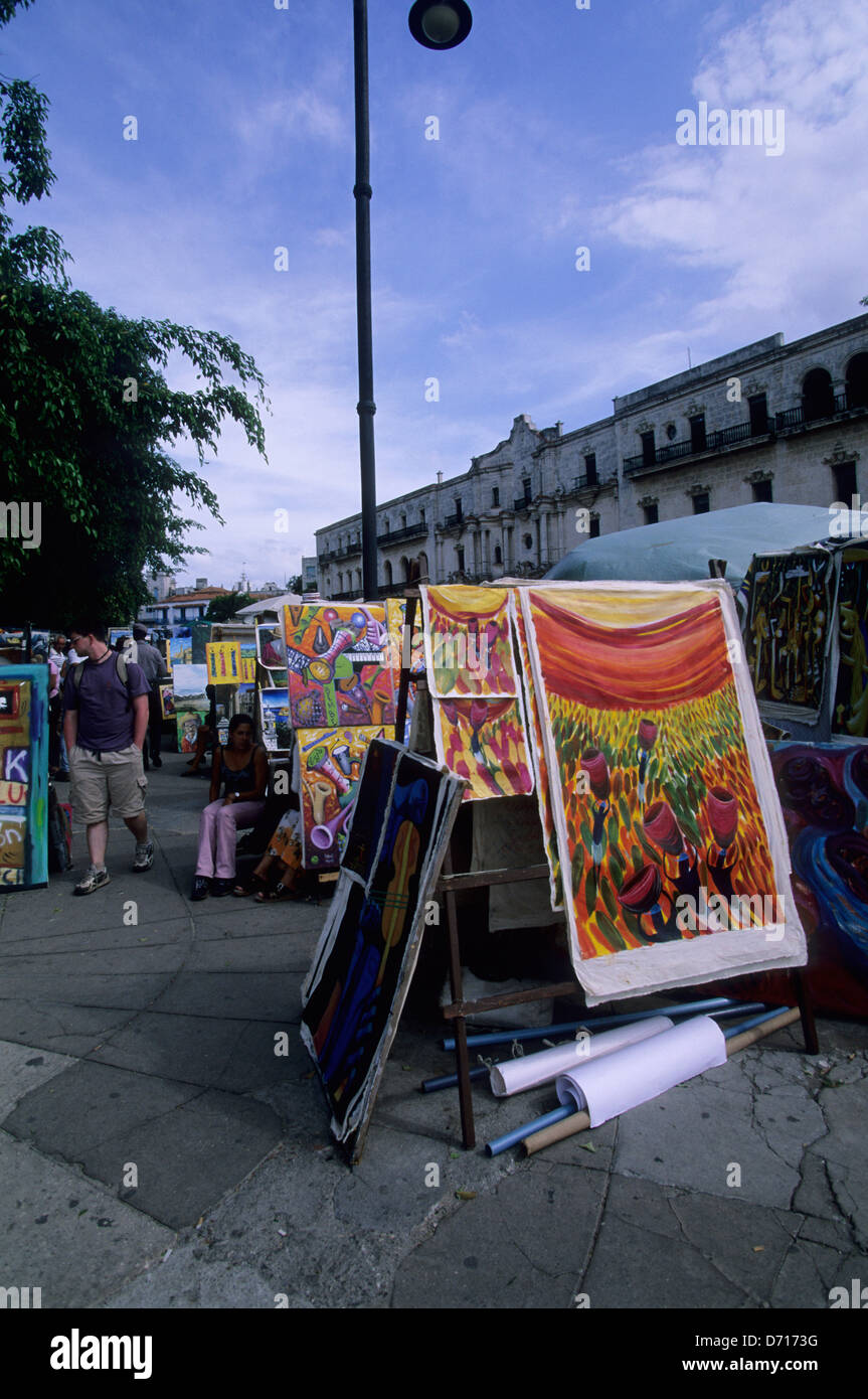 Cuba, Old Havana, Art Market Stock Photo