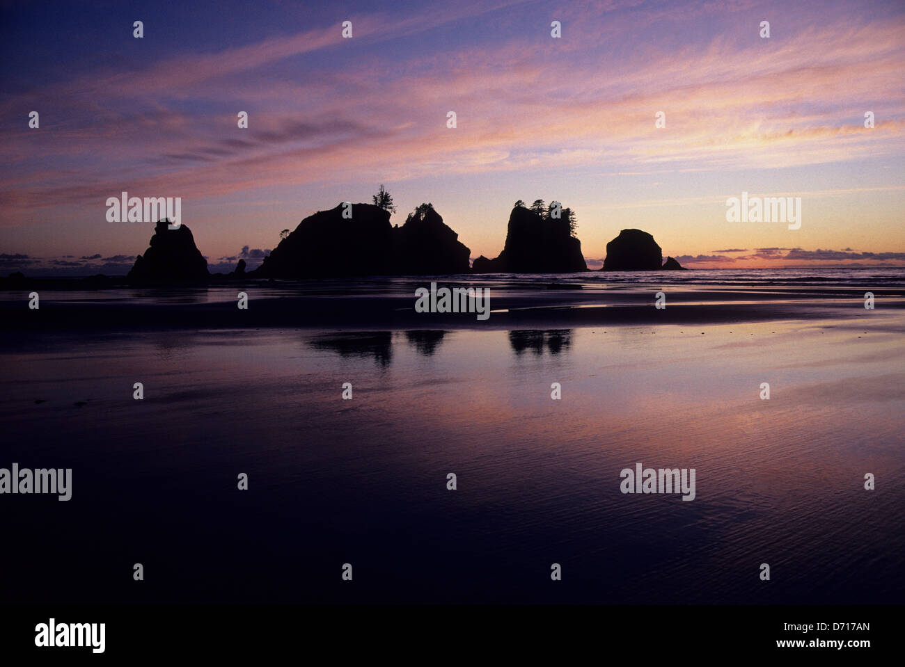 USA, Washington, Olympic National Park, Shi-Shi Beach, Point Of Arches ...
