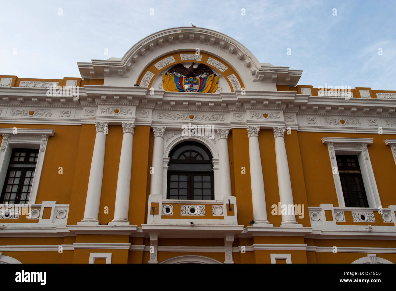 City Hall On Bolivar Square In The Old Town Of Santa Marta, Colombia