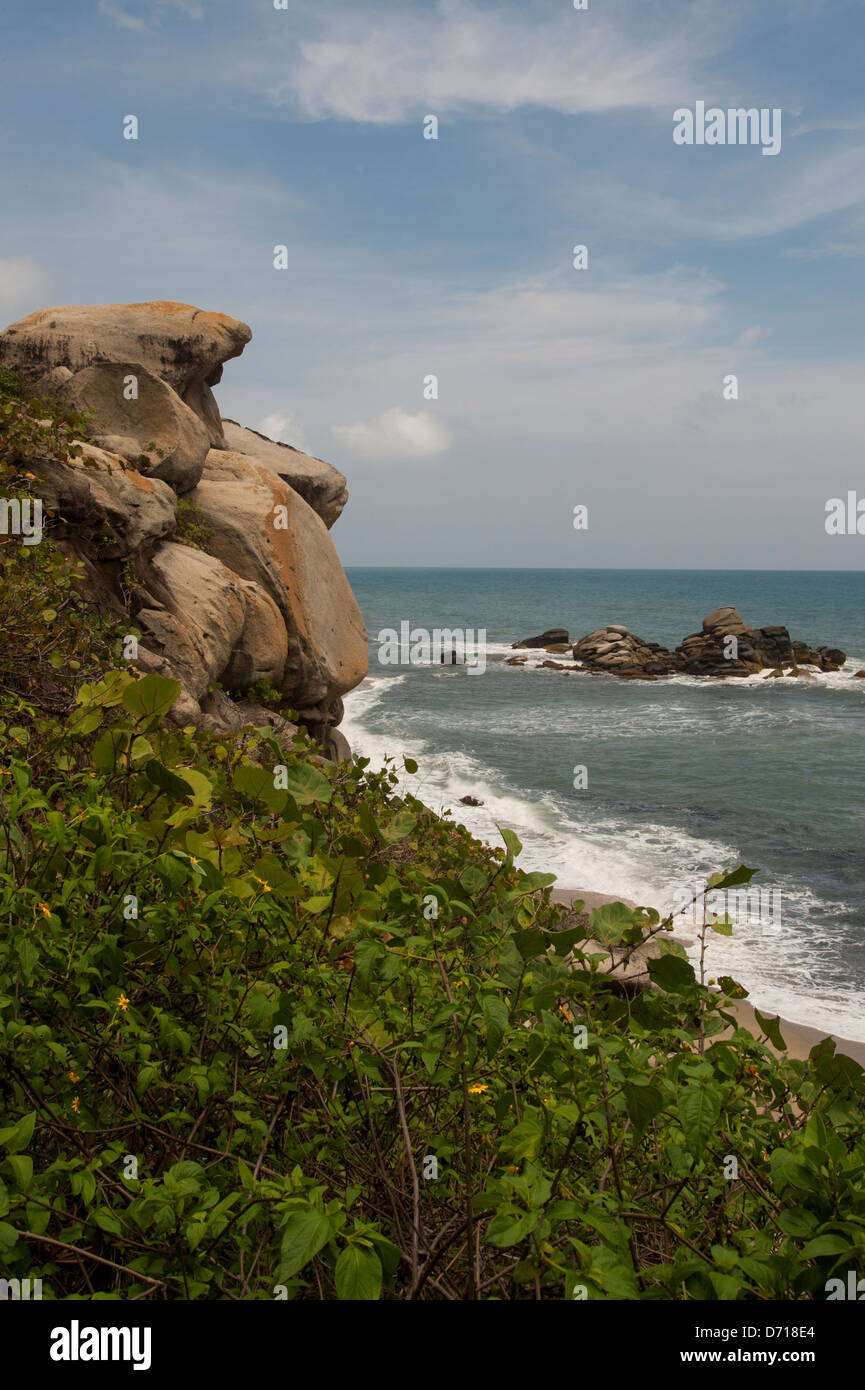 Colombia Granitic Rocks Granite Rock Formation Along Coastline At Tayrona National Park, Santa ...