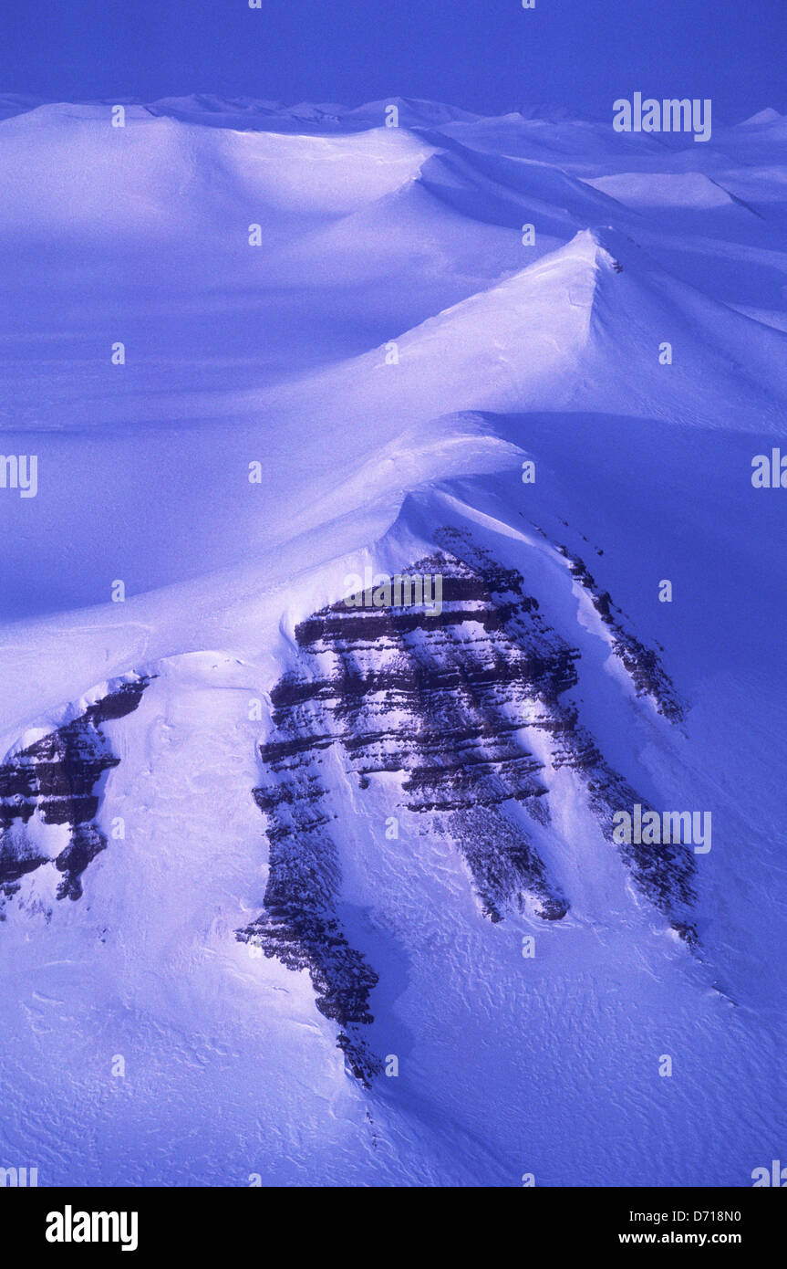 Canada, Nunavut, Northwest Territories, Ellesmere Island, Aerial View Stock Photo