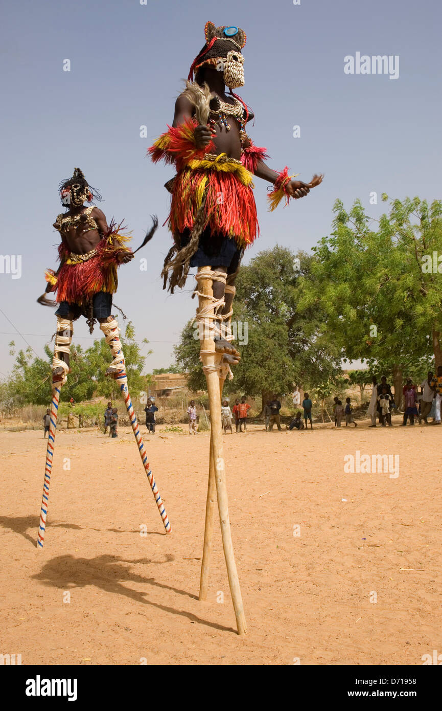 West Africa, Mali, Dogon Country, Sangha Village, Dogon Dances, Dancers