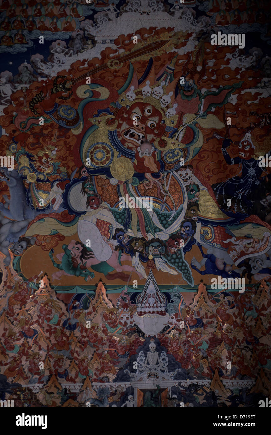 Mongolia, Ulaanbaatar, Zanabazar Fine Art Museum, Thangka Painting (Religious) 19Th Century Stock Photo