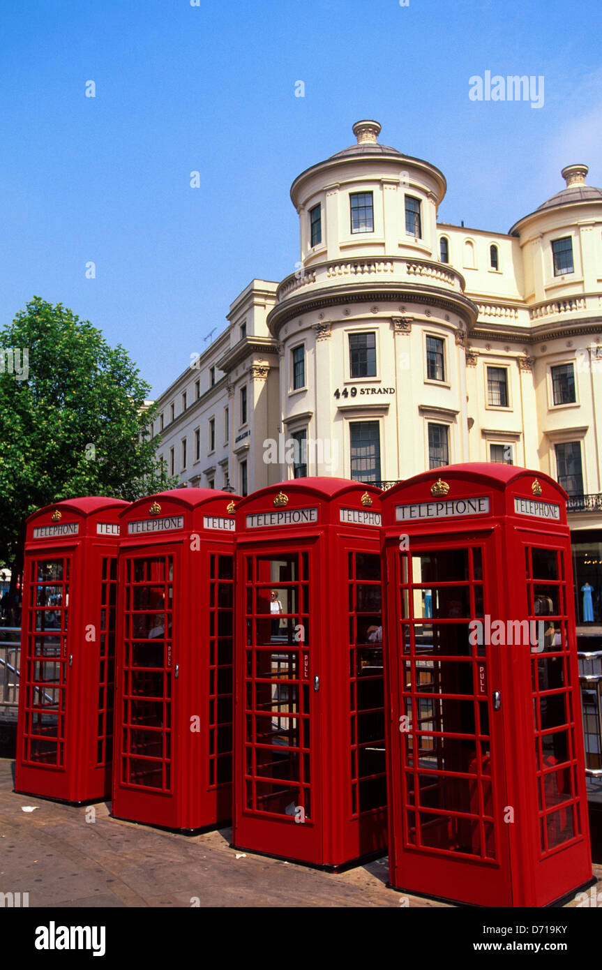 England London Red Phone Booths Stock Photo Alamy