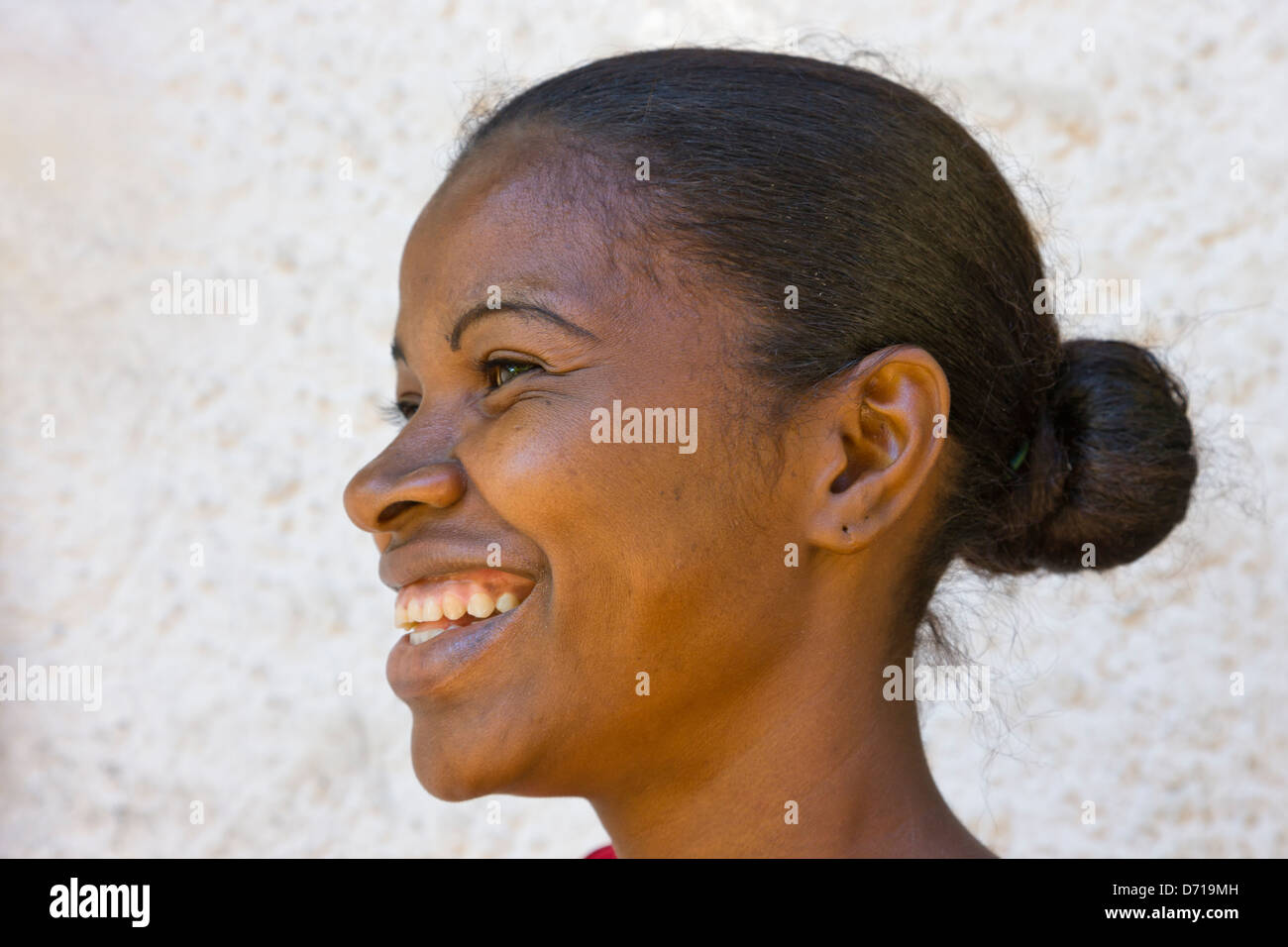 Portrait of a young girl, Nosy Be, Madagascar Stock Photo