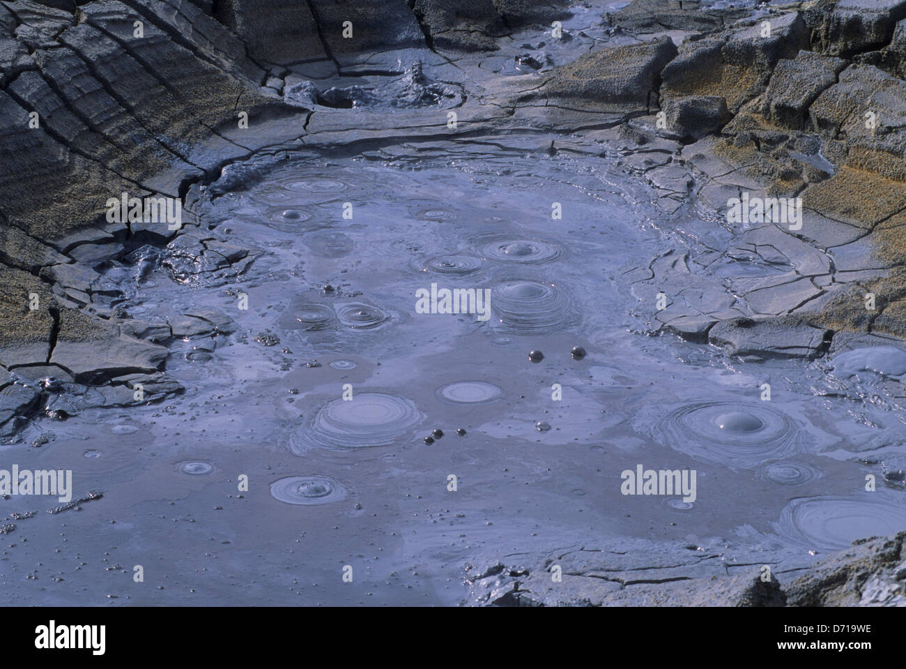 Iceland, Myvatn Lake Area, Namaskard Volcanic Area, Boiling Mud Pool ...