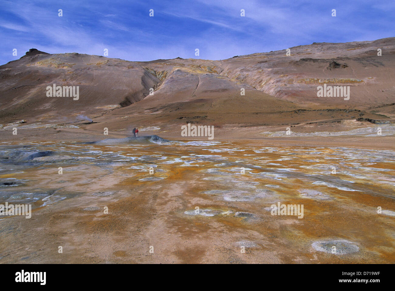 Iceland, Myvatn Lake Area, Namaskard Volcanic Area, Boiling Mud Pools ...