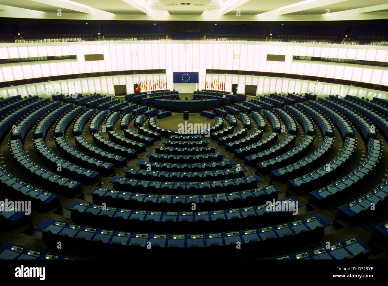 France, Alsace, Strasbourg, European Parliament, Interior, Assembly Stock Photo