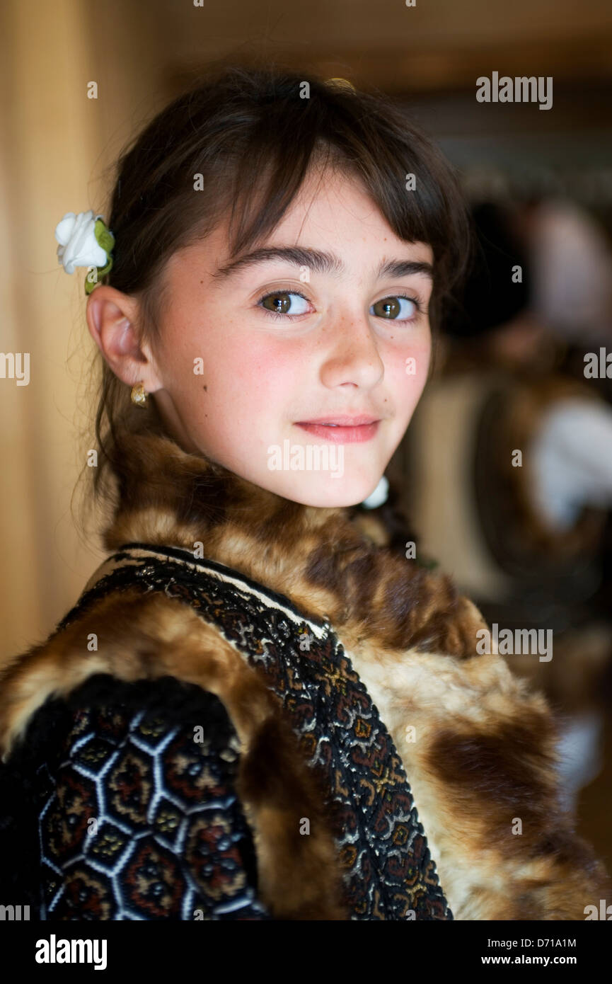 Romania, Near Suceava, Portrait Of Romanian Girl Stock Photo