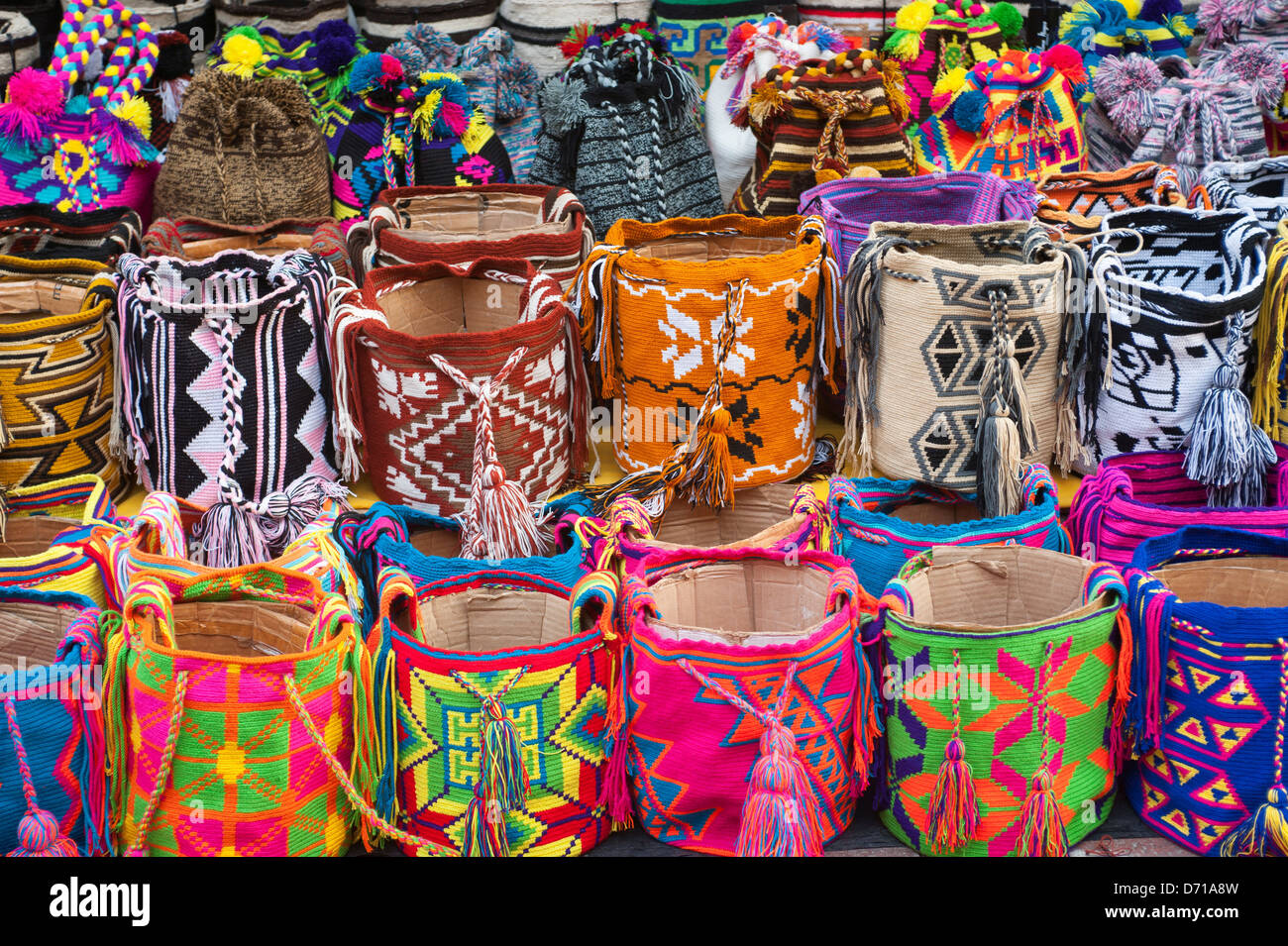 Colorful Mochila Bags For Sale In The Streets Of Cartagena, Colombia Stock  Photo - Alamy