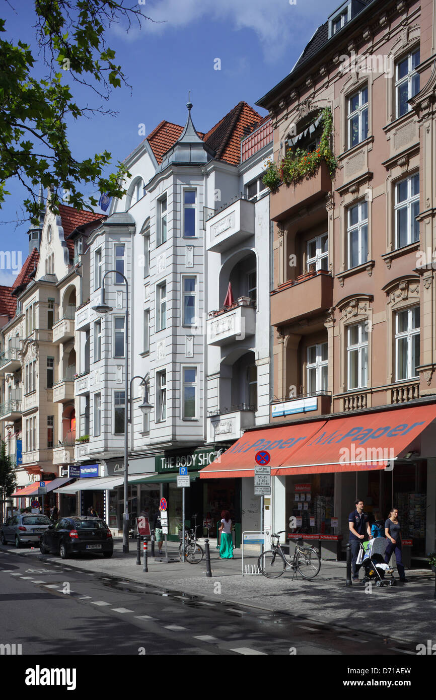 Berlin, Germany, old buildings in the shopping street Castle Road Stock Photo