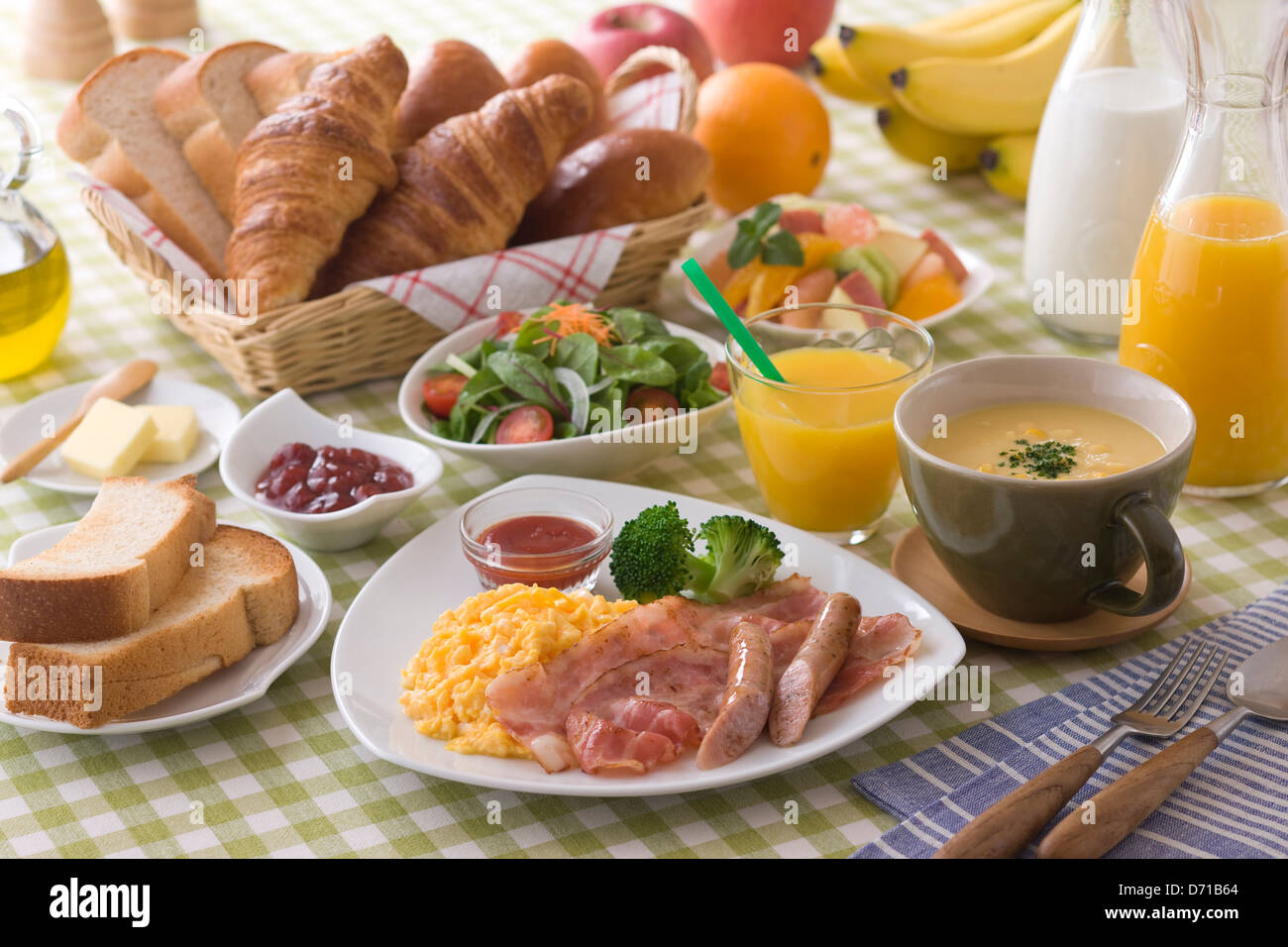 American Breakfast Stock Photo