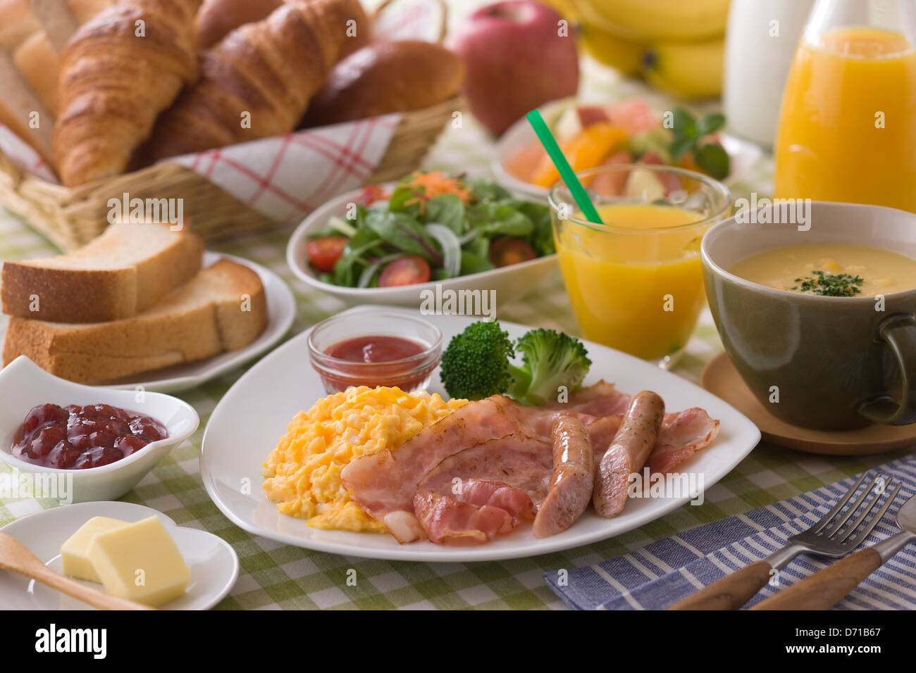 American Breakfast Stock Photo