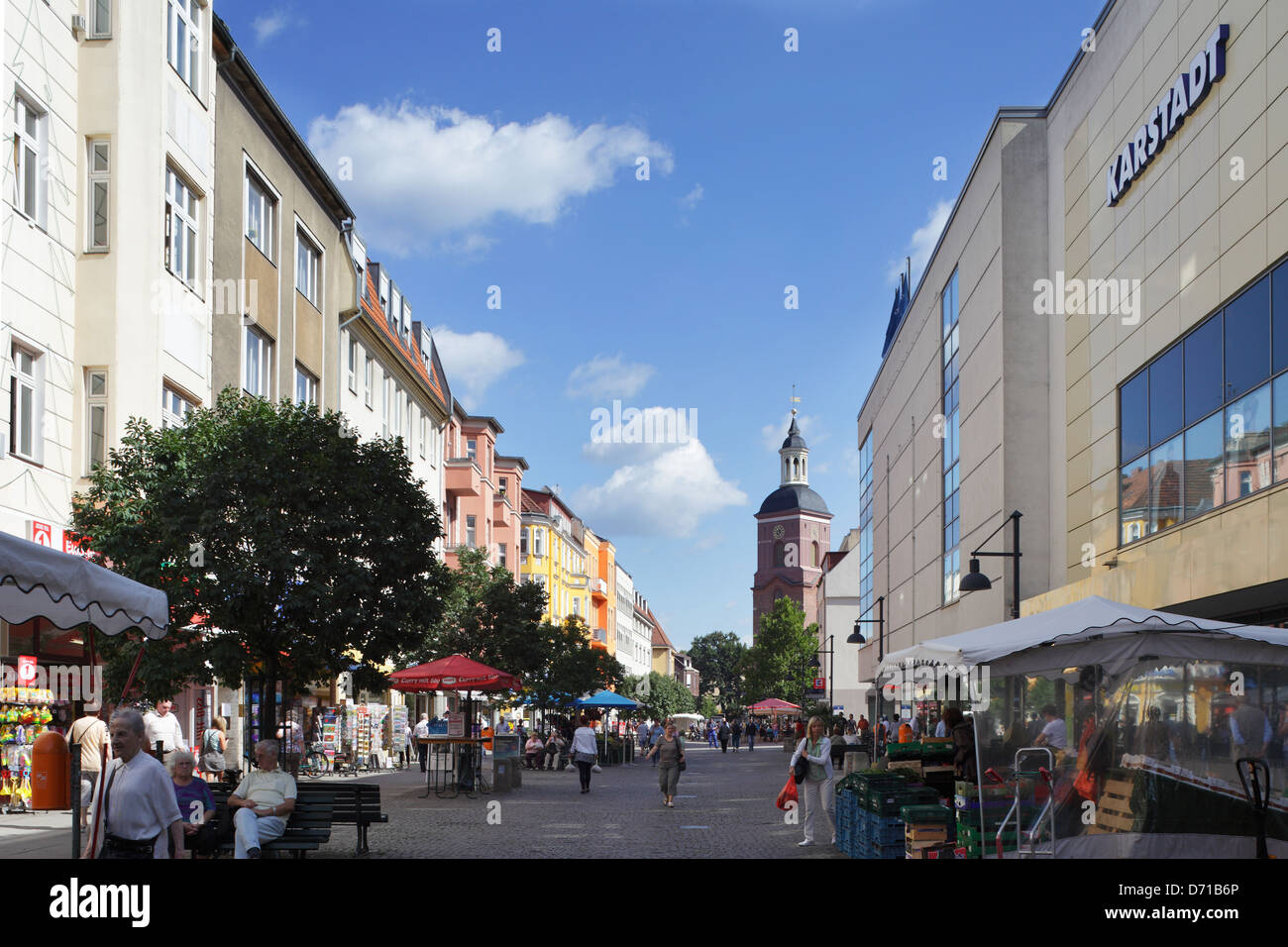 Berlin, Germany, passers-by in the pedestrian and shopping street in Berlin-Spandau Stock Photo