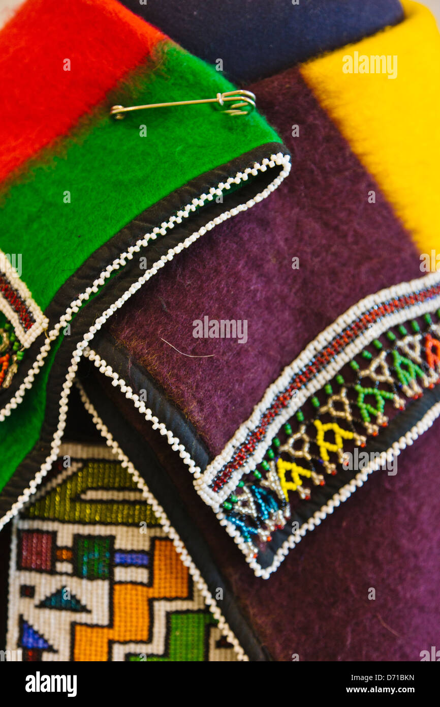 Colorful woven fabric, South Africa Stock Photo