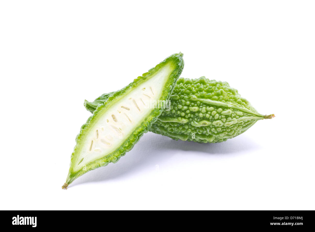 Bitter cucumber, herbal plant isolated on white background Stock Photo