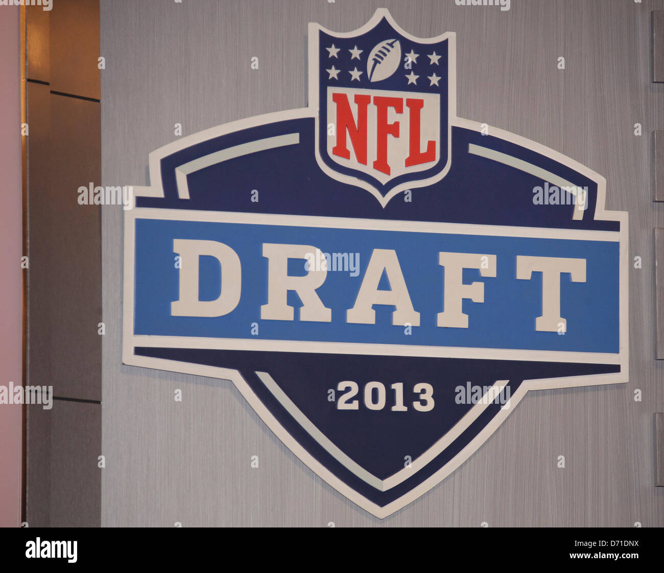 New York City, New York, USA. 25th April, 2013. The NFL Draft Logo