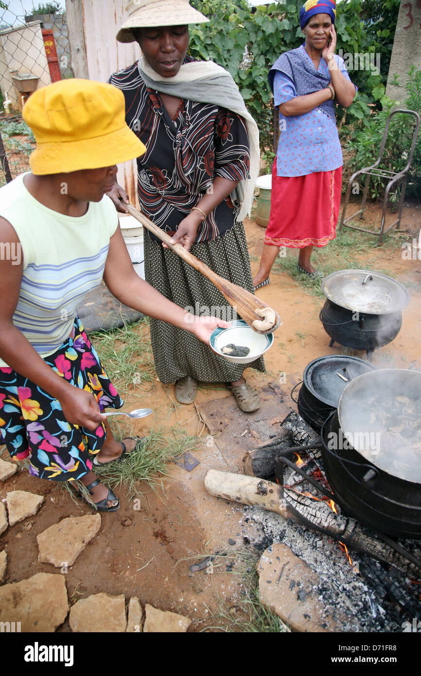 Big Pots Cooking Outdoors In The Village Stock Photo - Download