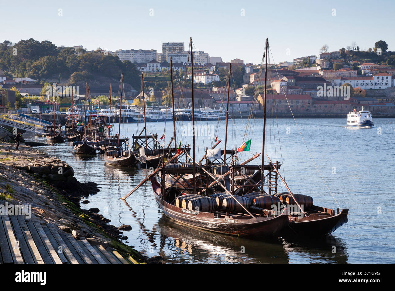 PORTO, PORTUGAL, TYPICAL RABELO BOATS. DOURO RIVER Stock Photo - Alamy