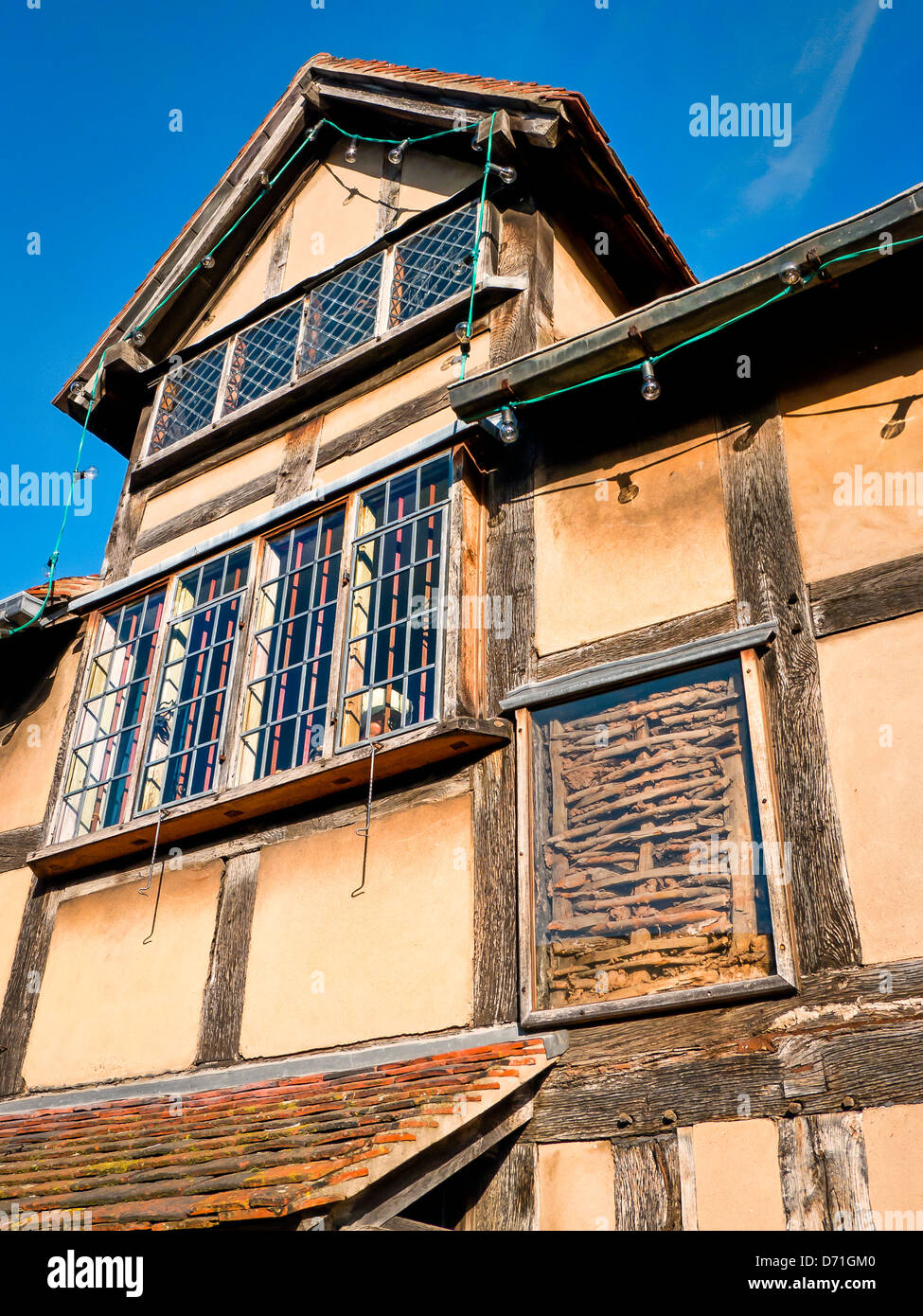 Detail of William Shakespeare's birthplace showing historic building construction method Stock Photo