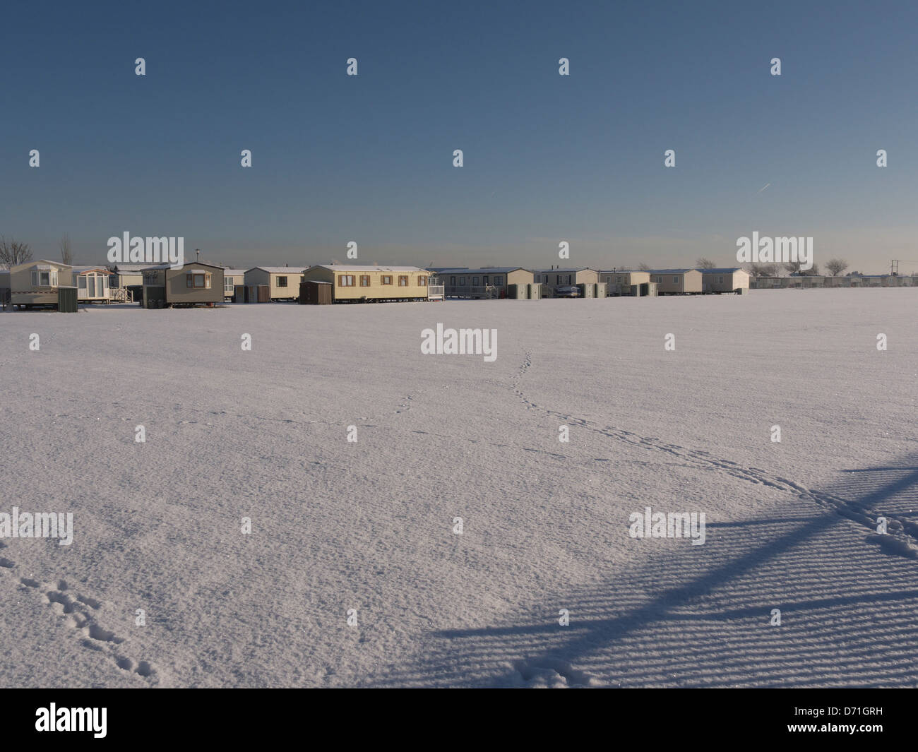 Holiday static caravans Seaholme road, Mablethorpe, Lincolnshire Stock