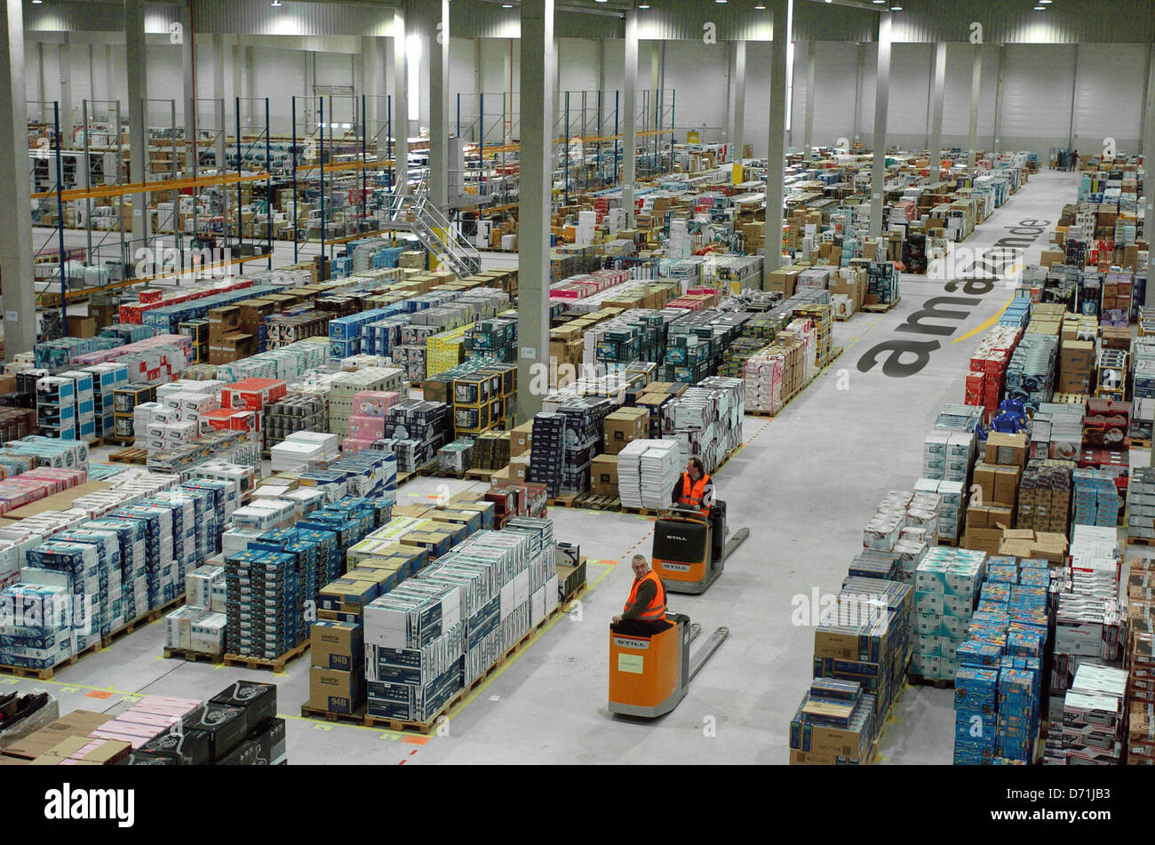 An undated handout file shows a view of the Amazon logistics centre in ...