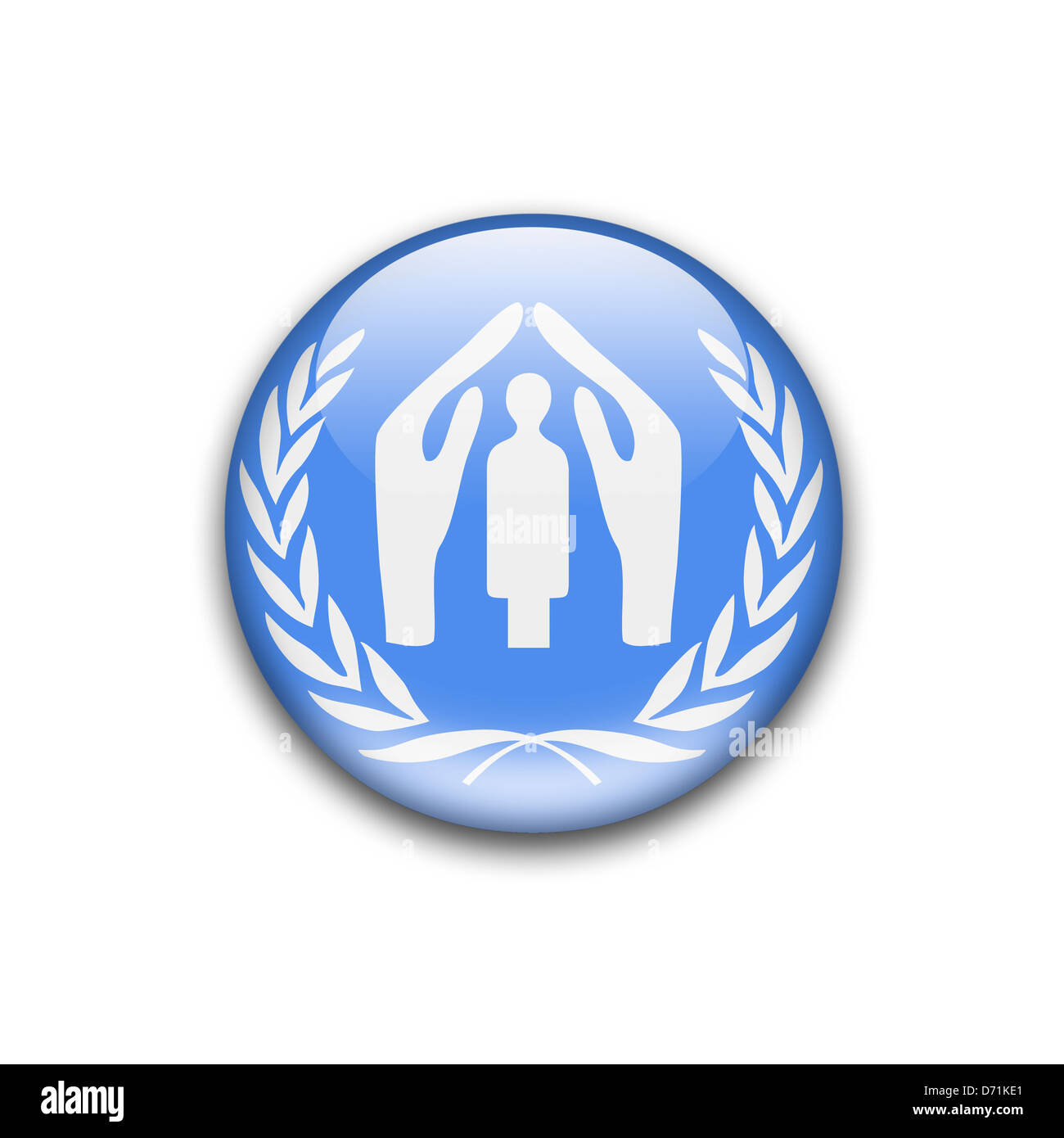 UNHCR / UN Refugee Agency logo symbol icon flag Stock Photo