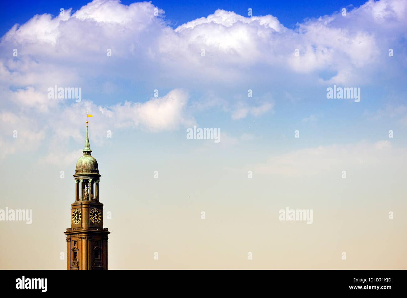 Steeple of Saint Michaelis in Hamburg, Germany, Europe Stock Photo