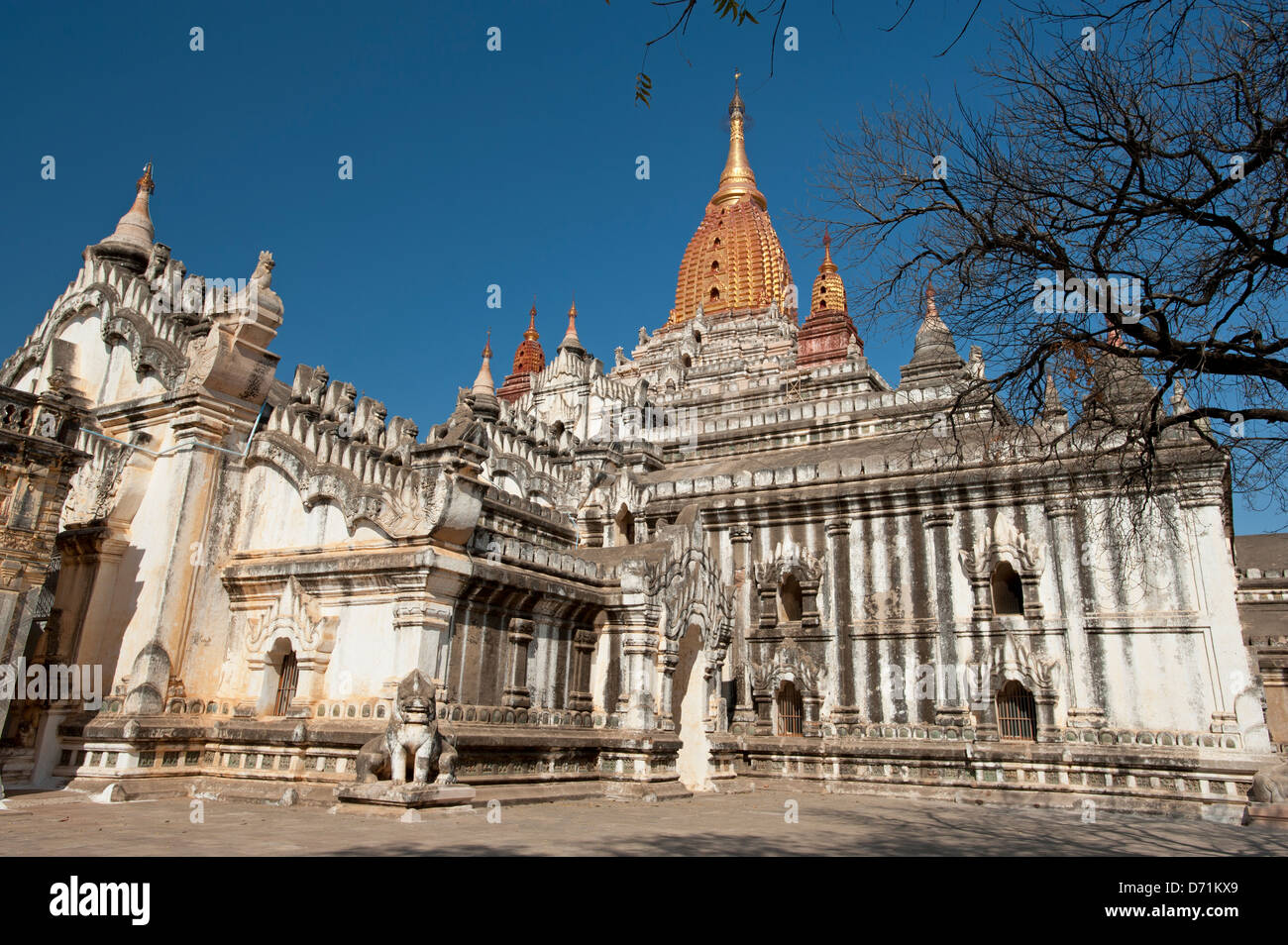 The Ananda Pagoda courtyard Bagan Myanmar (Burma) Stock Photo