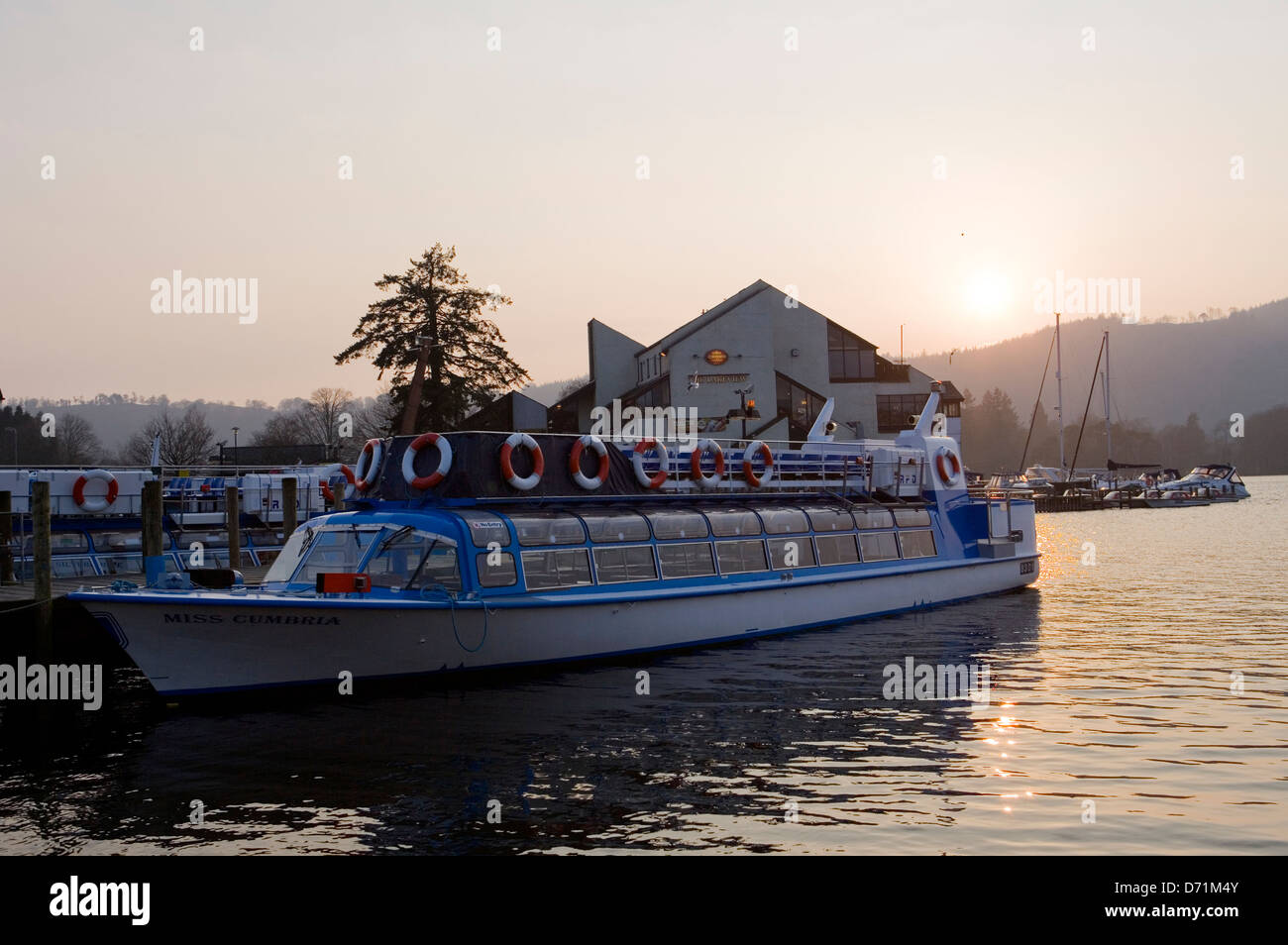 tour boat on Lake Windermere, Lake district Stock Photo Alamy