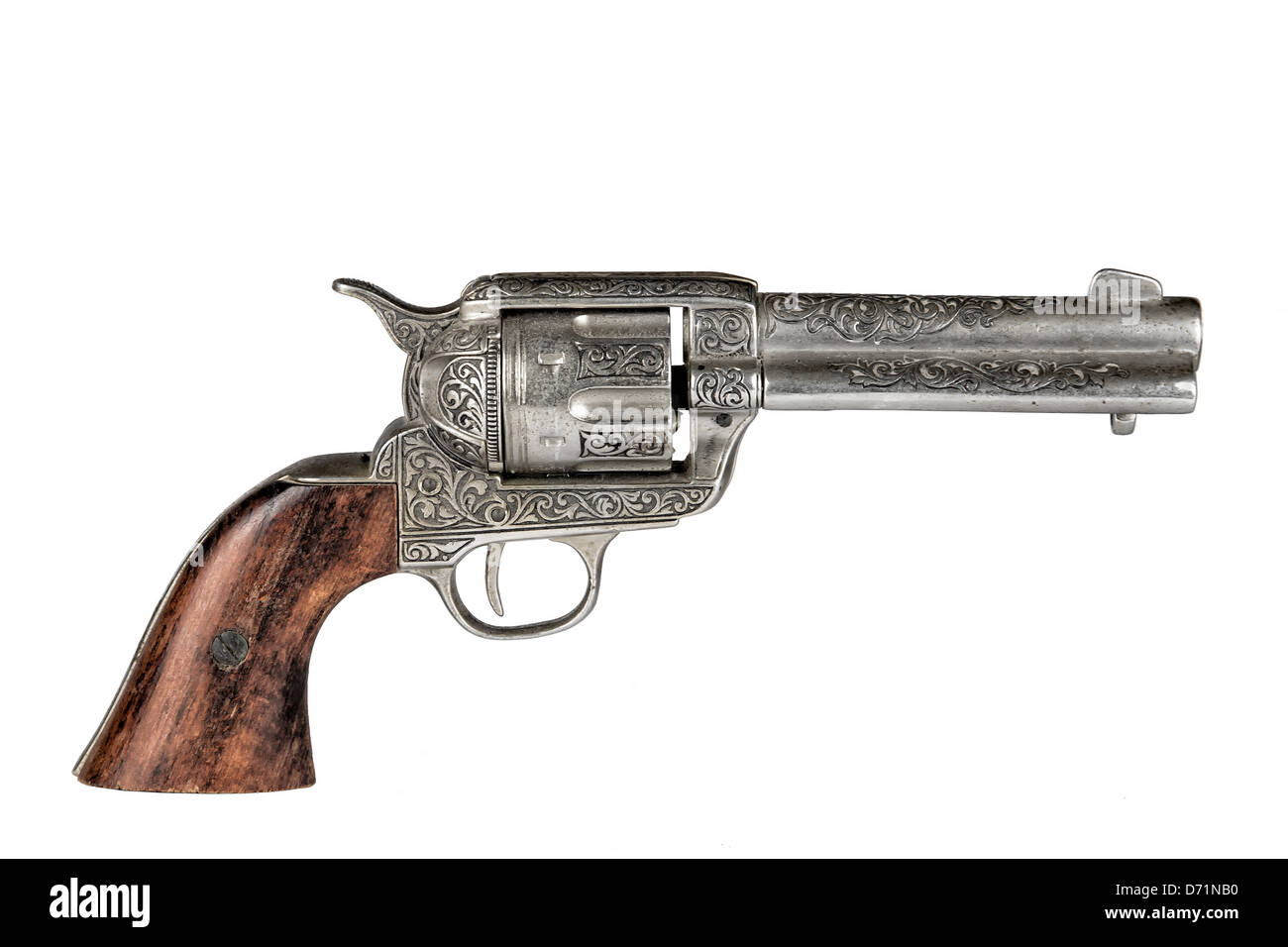 Isolated revolver colt. 45 Stock Photo