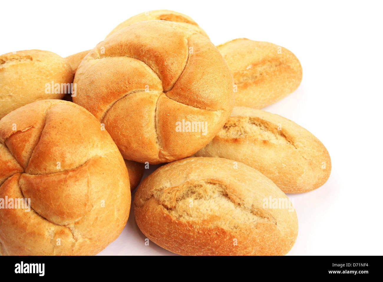 Breads isolated on white background Stock Photo - Alamy