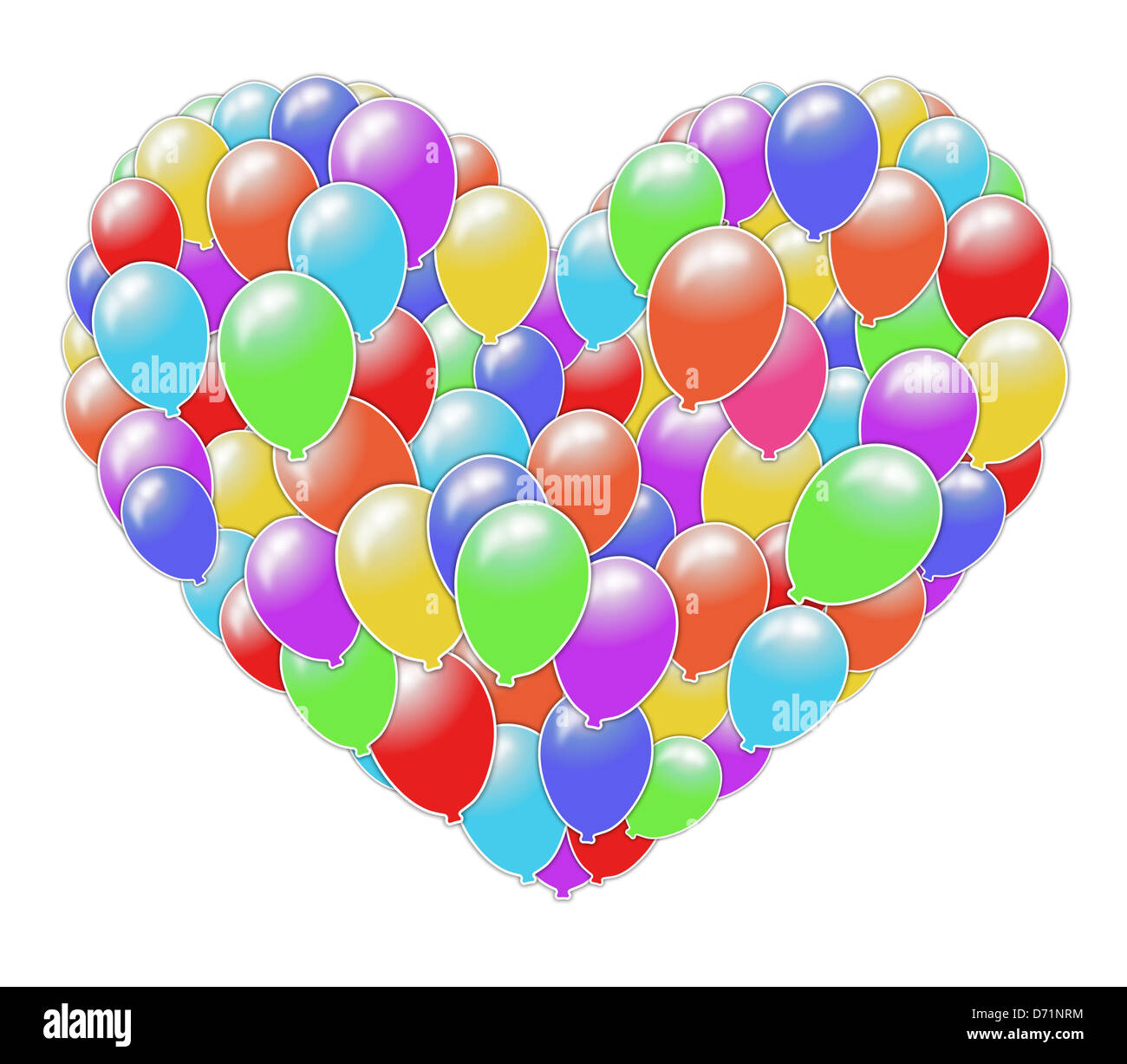 Illustrated heart shape made of balloons Stock Photo - Alamy